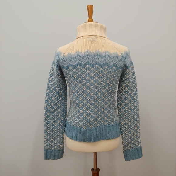 AEO Turtleneck Sweater, Blue Cream, Size S - Picture 3 of 5